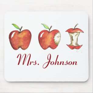 Tapis De Souris Cadeau de l'enseignant personnalisé Pommes Pommes 