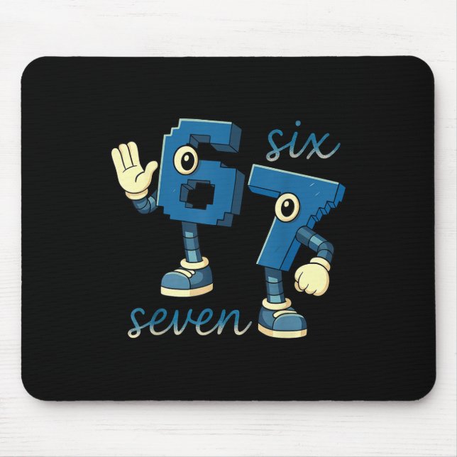 Tapis De Souris Cadeau de mème de numéro Six Seven rétro pour homm (Devant)