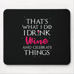 Tapis De Souris Cadeau de Noël Boire du vin et célébrer les chos