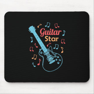 Tapis De Souris Cadeau de Noël | Étoile de guitariste fier