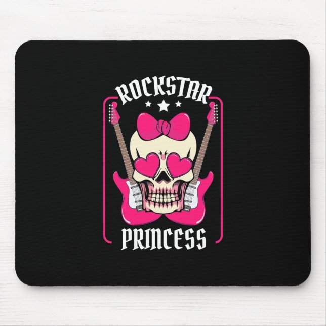 Tapis De Souris Cadeau de Noël | Rokstar Princess Skull (Devant)