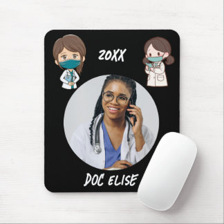 Tapis De Souris Cadeau de photo et nom de médecin mignon pour la n