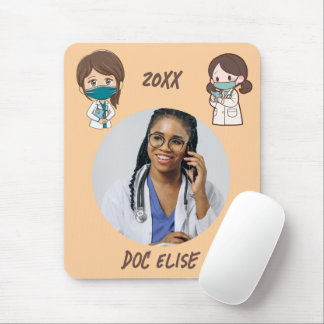 Tapis De Souris Cadeau de photo et nom de médecin mignon pour la n