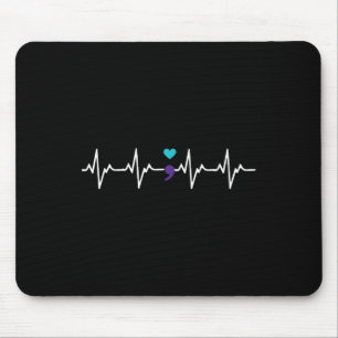 Tapis De Souris Cadeau de point-virgule de battement de cœur Préve