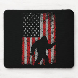 Tapis De Souris Cadeau de Sasquatch drapeau américain patriotique