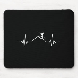 Tapis De Souris Cadeau de ski Battement de cœur de ski pour skieur