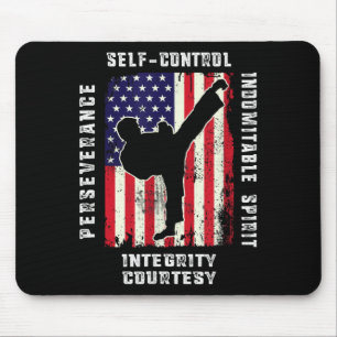 Tapis De Souris Cadeau de Taekwondo Drapeau Américain Cool _ Tae K