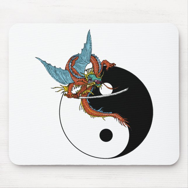 Tapis De Souris Cadeau de Yin Yang de dragon (Devant)