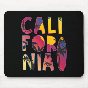 Tapis De Souris Cadeau d'été de surf californien vintage rétro de