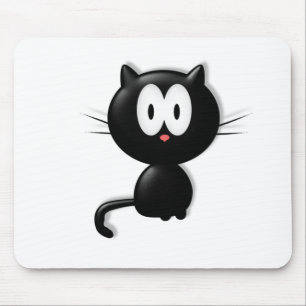 Tapis De Souris Cadeau d'Halloween à la chatte noire