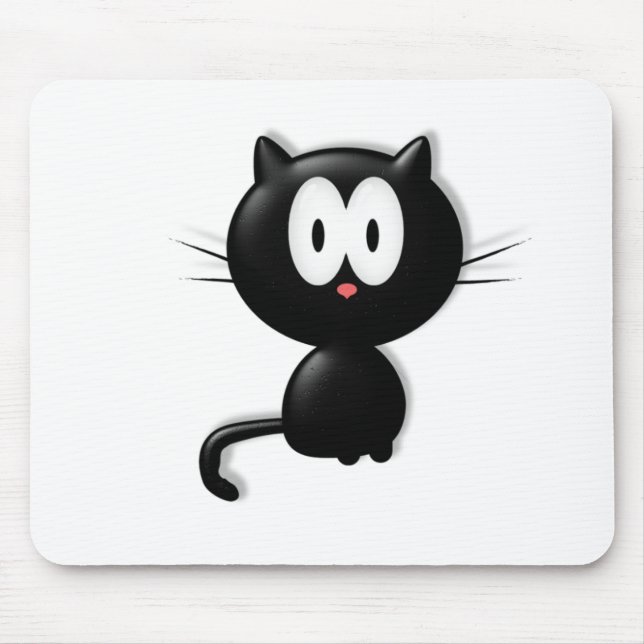 Tapis De Souris Cadeau d'Halloween à la chatte noire (Devant)