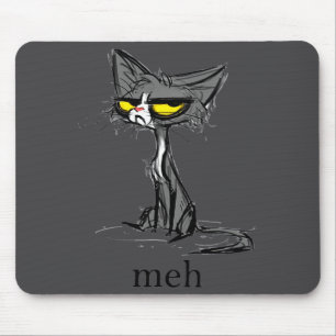 Tapis De Souris Cadeau drôle de chat meh pour les amateurs de chat