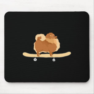 Tapis De Souris Cadeau drôle de chiot Pom Poméranien de skateboard