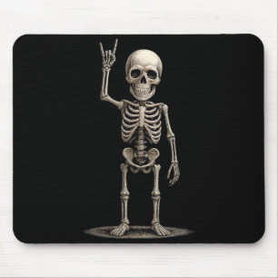 Tapis De Souris Cadeau drôle de musique rock squelette rétro homme