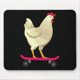 Tapis De Souris Cadeau drôle de poulet de skateboard mignon animal