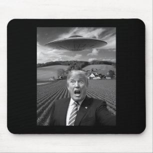 Tapis De Souris Cadeau drôle de Trump selfie avec un alien ovni po