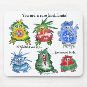 Tapis De Souris Cadeau drôle Mousepad de Noël de kiwi de bande