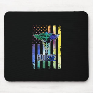 Tapis De Souris Cadeau infirmière Nurse American Flag