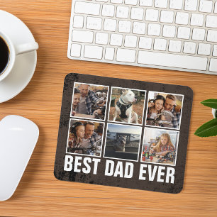 Tapis De Souris Cadeau Meilleur Papa de tous les temps Collage de