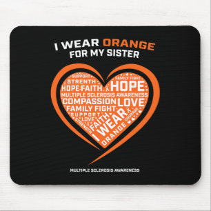 Tapis De Souris Cadeau Ms Apparel Orange Soeur Multiple Sclérose A