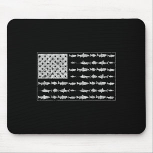 Tapis De Souris Cadeau Papa Salé Pêche en Eau Salée Drapeau Améric