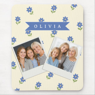 Tapis De Souris Cadeau personnalisé avec motif de fleur sauvage bl