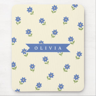 Tapis De Souris Cadeau personnalisé avec motif de fleur sauvage bl