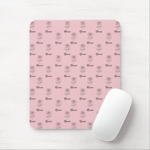 Tapis De Souris Cadeau personnalisé de juin Rose de naissance pour