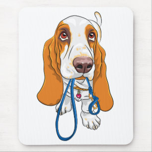 Tapis De Souris Cadeau pour amateurs de chiots mignons Basset Houn