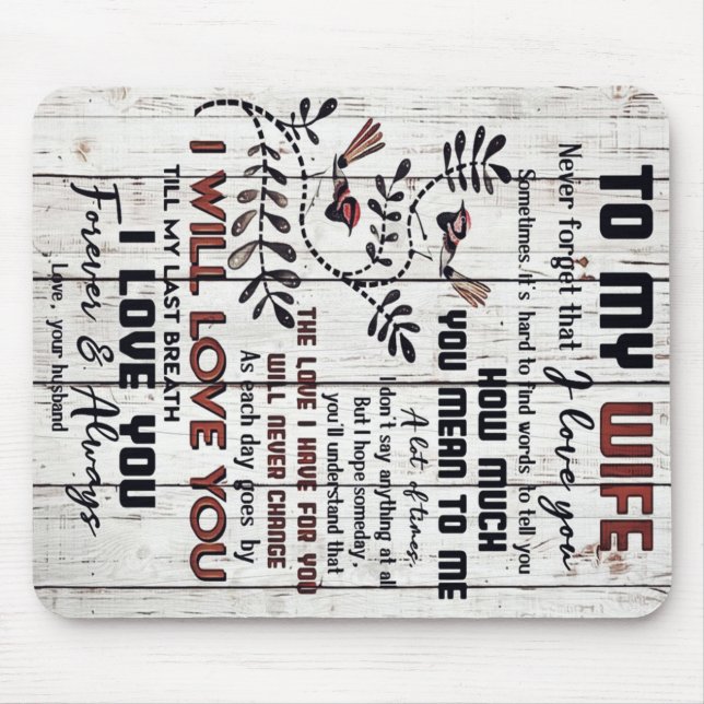 Tapis De Souris Cadeau Pour Femme | À ma femme belle lettre (Devant)