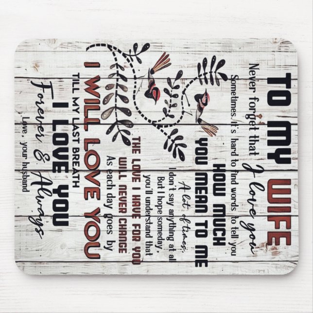 Tapis De Souris Cadeau Pour Femme | À ma femme belle lettre (Devant)