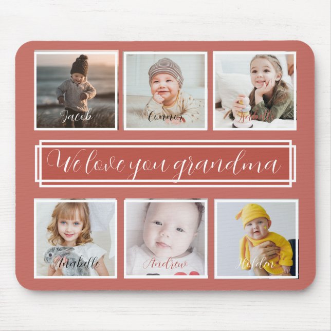 Tapis De Souris Cadeau Pour Grand-Mère Moderne Multiphoto Pad (Devant)