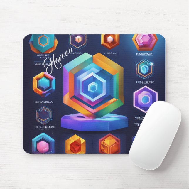 Tapis De Souris Cadeau Pour Haroon Modern 3D Photo Grid (Avec souris)