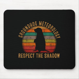 Tapis De Souris Cadeau silhouette de chuchoteur de marmotte vintag