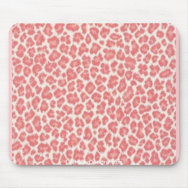 Tapis De Souris Cadeaux à imprimé léopard rose et crème (Devant)