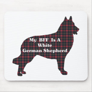 Tapis De Souris Cadeaux BLANCS ALLEMAND SHEPHERD BFF