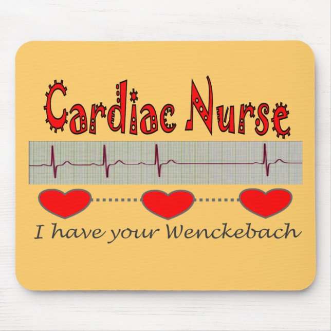 Tapis De Souris Cadeaux cardiaques d'infirmière (Devant)