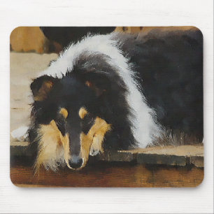 Tapis De Souris Cadeaux Collier Tri-Color Rough Collie