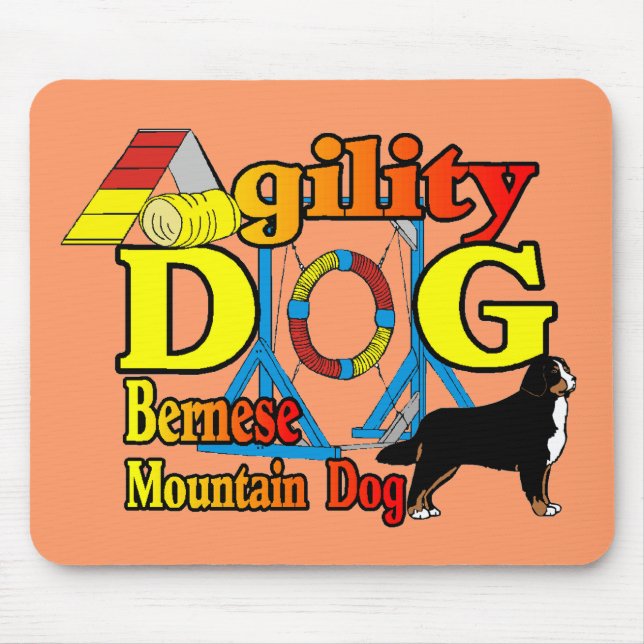 Tapis De Souris Cadeaux d'agilité bernois (Devant)