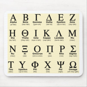 Tapis De Souris cadeaux d'alphabet grec