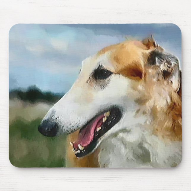 Tapis De Souris Cadeaux d'art Borzoï (Devant)