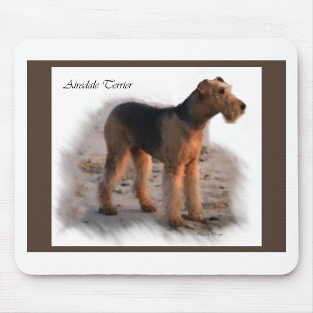 Tapis De Souris Cadeaux d'art de Terrier Airedale (Devant)