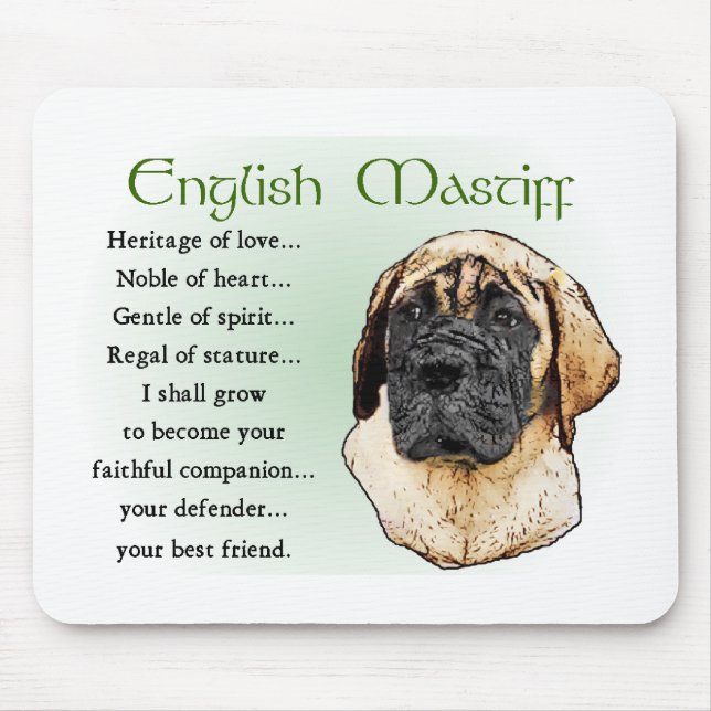 Tapis De Souris Cadeaux d'art Mastiff anglais (Devant)