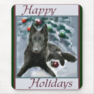 Tapis De Souris Cadeaux de Noël Sheepdog belge