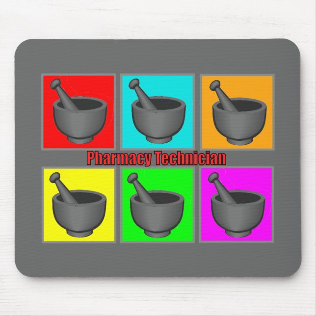 Tapis De Souris Cadeaux de Popart de technicien de pharmacie (Devant)