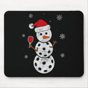 Tapis De Souris Cadeaux De Snowman De Santa Hat Pour Pickleball Fu