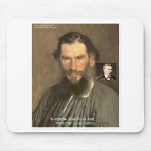 Tapis De Souris Cadeaux de Tolstoy "Nietzsche = Stupide" T-shirts 