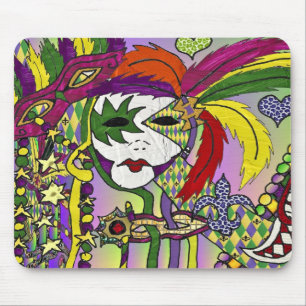 Tapis De Souris Cadeaux de vêtements de masques à plumes de Mardi 