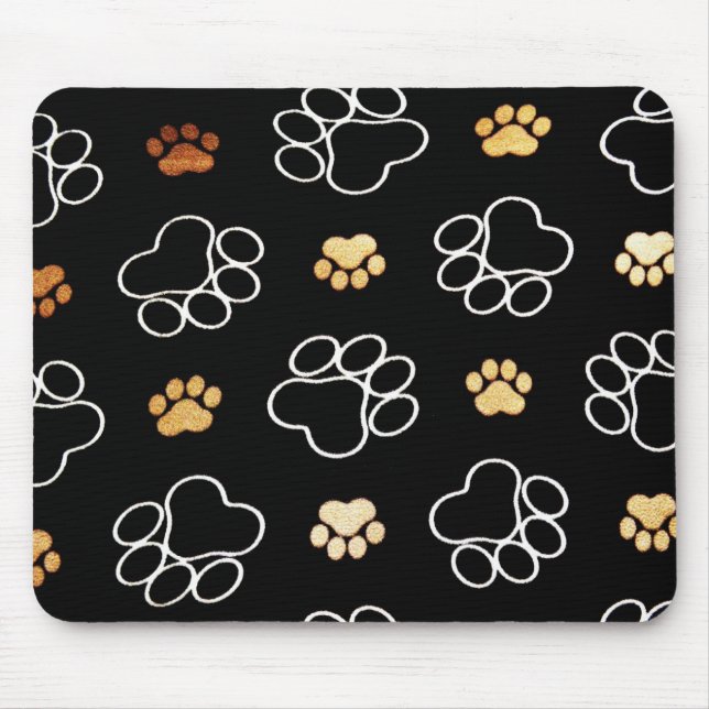 Tapis De Souris Cadeaux d'empreintes de pattes de chiot de chien (Devant)