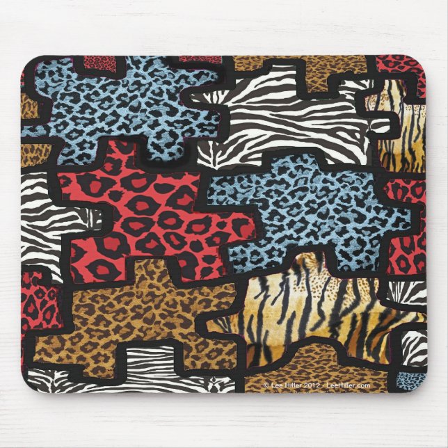 Tapis De Souris Cadeaux d'impression de puzzle RAB Rockabilly Léop (Devant)